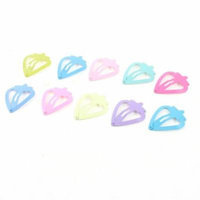 Women Colorful Metal Strawberry Shape Bendy Snap Hair Clips Hairpins 10 Pcs