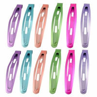 Ladies Colorful Metal Bow Prong Hair Clips 2.4