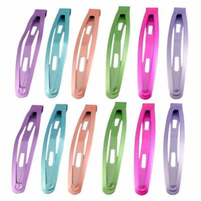 Ladies Colorful Metal Bow Prong Hair Clips 2.4