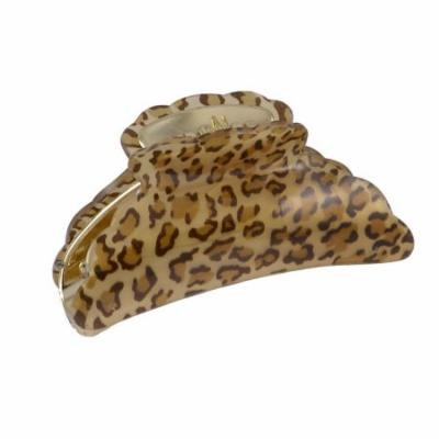 Women Hairdressing Leopard Prints Plastic Hair Claw Hairclip Brown