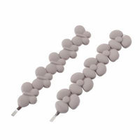 Gray Plastic Butterfly Flower Accent Hair Bobby Pin Barrettes Pair for Lady