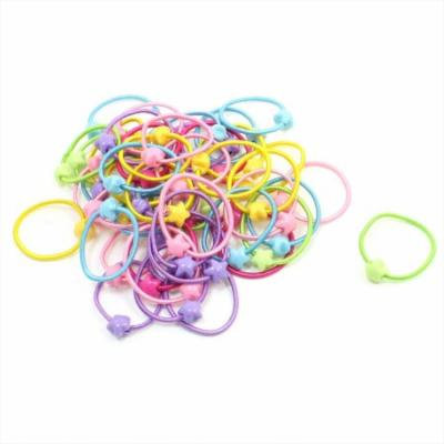 Girl Multi Color Stretchy Ponytail Holder Hair Ties Bands 50 Pcs