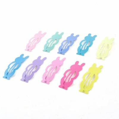 10Pcs DIY Hairdo Multicolor Metallic Rabbit Design Bow Prong Hair Clips for Lady