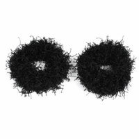 Lady Black Nylon Elastic Hairband Hair Tie Ponytail Holder 2 Pcs
