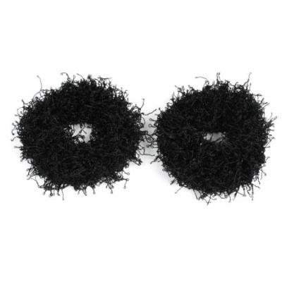 Lady Black Nylon Elastic Hairband Hair Tie Ponytail Holder 2 Pcs