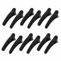 12 Pcs Plastic Black Spring Loaded Plastic Alligator Hair Clip