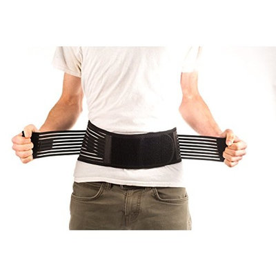 Ziraki Adjustable Lumbar Lower Back Support Brace - Self-heating Magnetic Therapy Belt - Relieve Pain And Stress Of High Intensity Exercise- FDA Approved [Black, Small 27