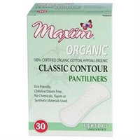 Maxim Hygiene Products Organic Classic Contour Pantiliners, Light Days Unscented