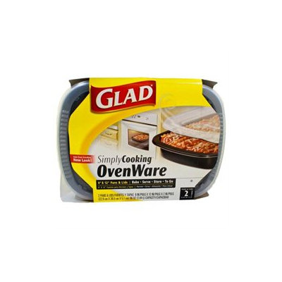 Glad SimplyCooking OvenWare 9x12 Pans & Lids-2ct