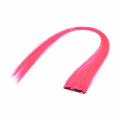 40cm Party Cosplay Highlights Synthetic Clip in Hair Extensions Wig Hot Pink