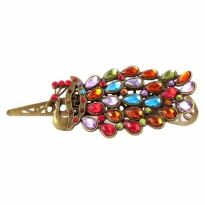Peacock Design Rhinestone Hair Barrette Hairpin Clips Party Gift