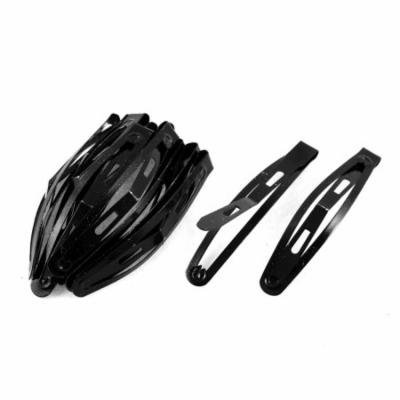 Ladies Black Snap Hair Clip DIY Hairdressing Barrettes 10 Pcs