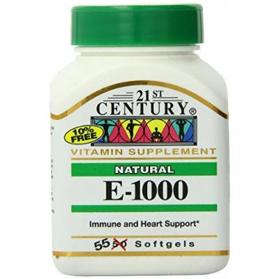 21st Century E 1000 I.U. Natural (D-Alpha) Softgels, 55-Count Pack of 2