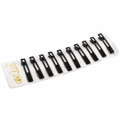 Hollow Out Rectangle Shape Large Beak Hair Clips Alligator Barrette 10 Pcs Black