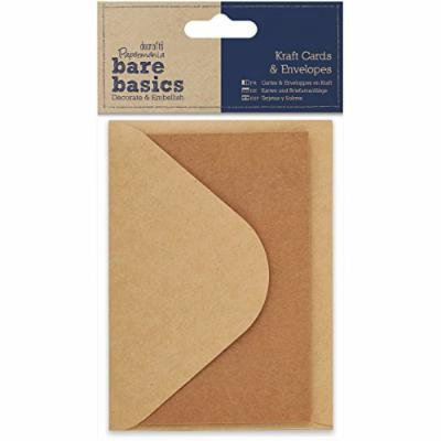 docrafts Papermania Bare Basics Cards and Envelopes, Kraft Multi-Colored