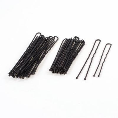 40 Pcs Black Hair Barrette Bar Metal Bobby Pin Clip for Ladies