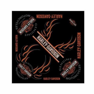 Harley-Davidson Men's Bandana, Long Bar & Shield Black Head Wrap BA31266