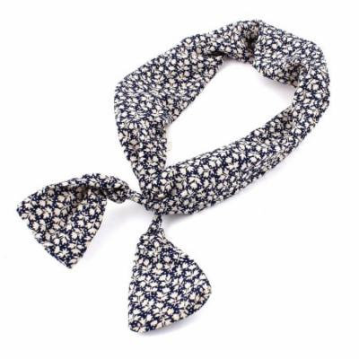 Leaves Detail Rope Ring Hairband Hair Band Tie Ponytail Holder Blue White