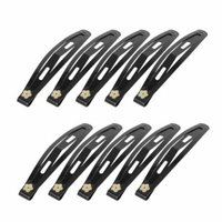 10 Pcs DIY Hairdressing Slides Grips Metal Bendy Snap Hair Clip Black