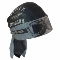 Harley-Davidson Men's Headwrap, Aviator Moisture Wicking, Black HW07875