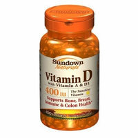 Sundown Naturals Vitamin D with Vitamin A and D3, 400 IU, Softgels 100 ea