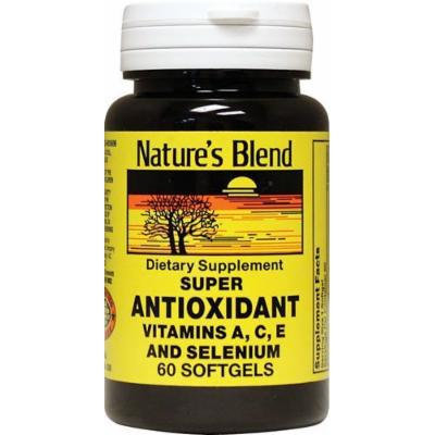 Nature's Blend Super Antioxidant Vitamin A,C,E Softgels 60 CT Pack of 4