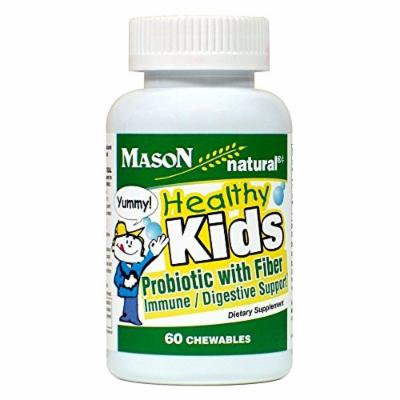 Mason Natural Healthy Kids Probiotic with Fiber, 60 Count Per Bottle (2 Bottles)