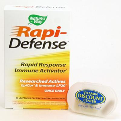 Bundle - 2 Items: 1 Bottle of Rapi-Defense by Nature's Way - 15 Capsules and 1 VDC Pill Box