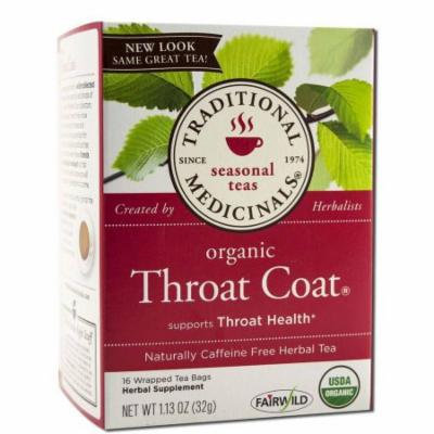 Traditional Medicinals Herbal Tea, Organic, Throat Coat, Caffeine Free, 16 Count (Pack of 2)