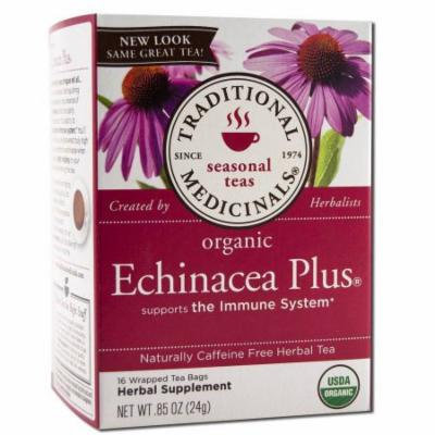 Traditional Medicinals Herbal Tea, Organic EchinAcea Plus, Wrapped Tea Bags, 16 Count (Pack of 2)