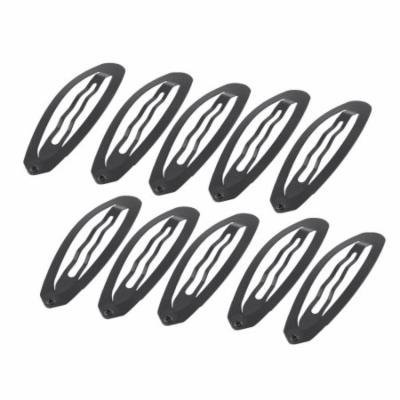 Ladies Black Simple Metallic Bendy Snap Hair Clips Hairpins 5 Pairs