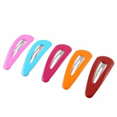5 Pieces Ladies Colorful Coated Metal Componment Snap Hair Clip