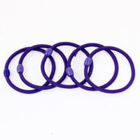 5 x Elastic Purple Ellipse Bead Ponytail Holder Hair Band