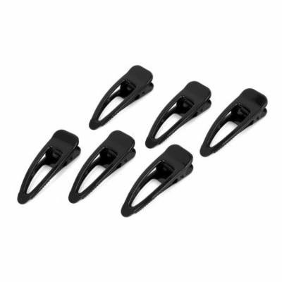 6pcs Black Metal Hairpin Crocodile Alligator Hair Clips Slides 6cm for Women