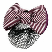 Burgundy White Hair Clip Snood Net Barrette Nurse Hairclip for Ladies