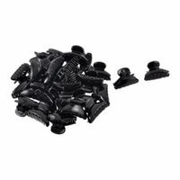 Women 14 Teeth Design Pony Mini Black Plastic Hair Claw Hairpin 36 Pcs