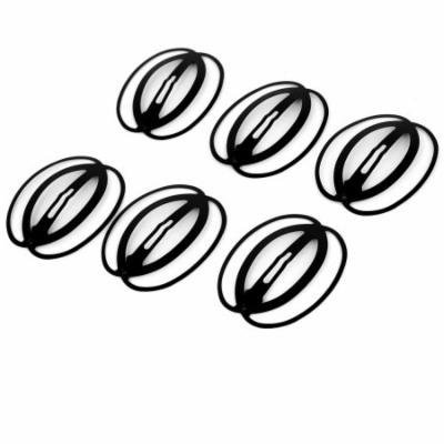 6pcs Oval Shape Bendy Snap Hair Clip Prong Hairpin Bobby Pin Slides Black