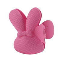 Dots Print Rabbit Shaped Barrette Hair Clamp Clip Coral Pink for Girls