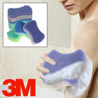 6pk 3M Buf-Puf Double Sided Bath & Shower Body Sponges with Exfoliating Pads