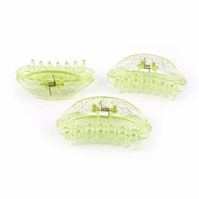3Pcs Green Plastic Hair Claw Clip Hairclip Hairpin Hairdressing Tool