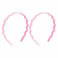 Women Wavy Style Plastic Hair Hoop Headband Hairband Pink 2 Pcs