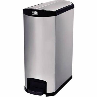 Rubbermaid Commercial Slim Jim End Step Style Stainless Steel Step-On Container, 8 gallon