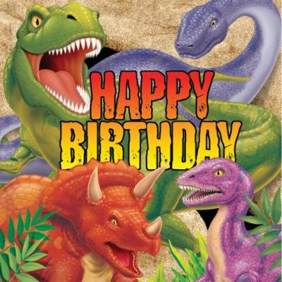 16 Pack Luncheon Napkins Dino Blast