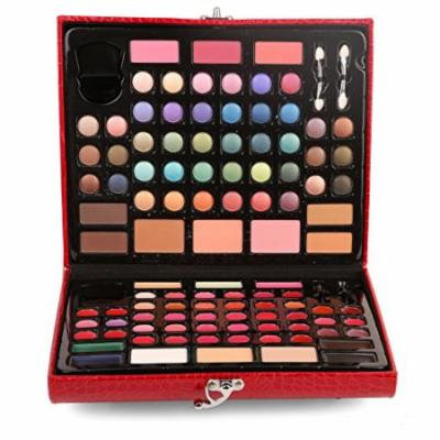 Ivation Complete Makeover Kit with Eyeshadows, Brow Brushes, Lip Glosses, Gel Eye Liners, Powder, and More