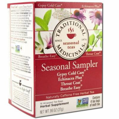 Traditional Medicinals Cold Season Sampler, Organic, 16 Count (Pack of 2)