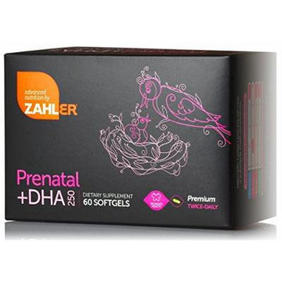 Prenatal Vitamin + DHA 250mg - Premium Twice Daily 60 Softgels - ZAHLER (1 Months Supply)