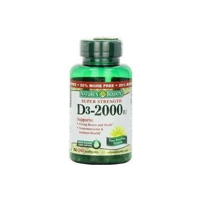 Nature's Bounty Super Strength D3-2000iu, 150 Softgels (Pack of 3)