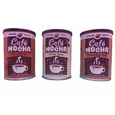 Fireside Coffee Instant Gourmet Coffee Bundle Variety Pack of 3 (Salted Caramel, Holiday Eggnog, & Cinnamon Sugar Cookie))
