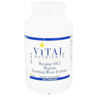Vital Nutrients, Betaine HCL Pepsin Gentian Root Extract 225 Capsules