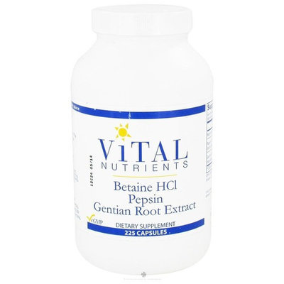 Vital Nutrients, Betaine HCL Pepsin Gentian Root Extract 225 Capsules